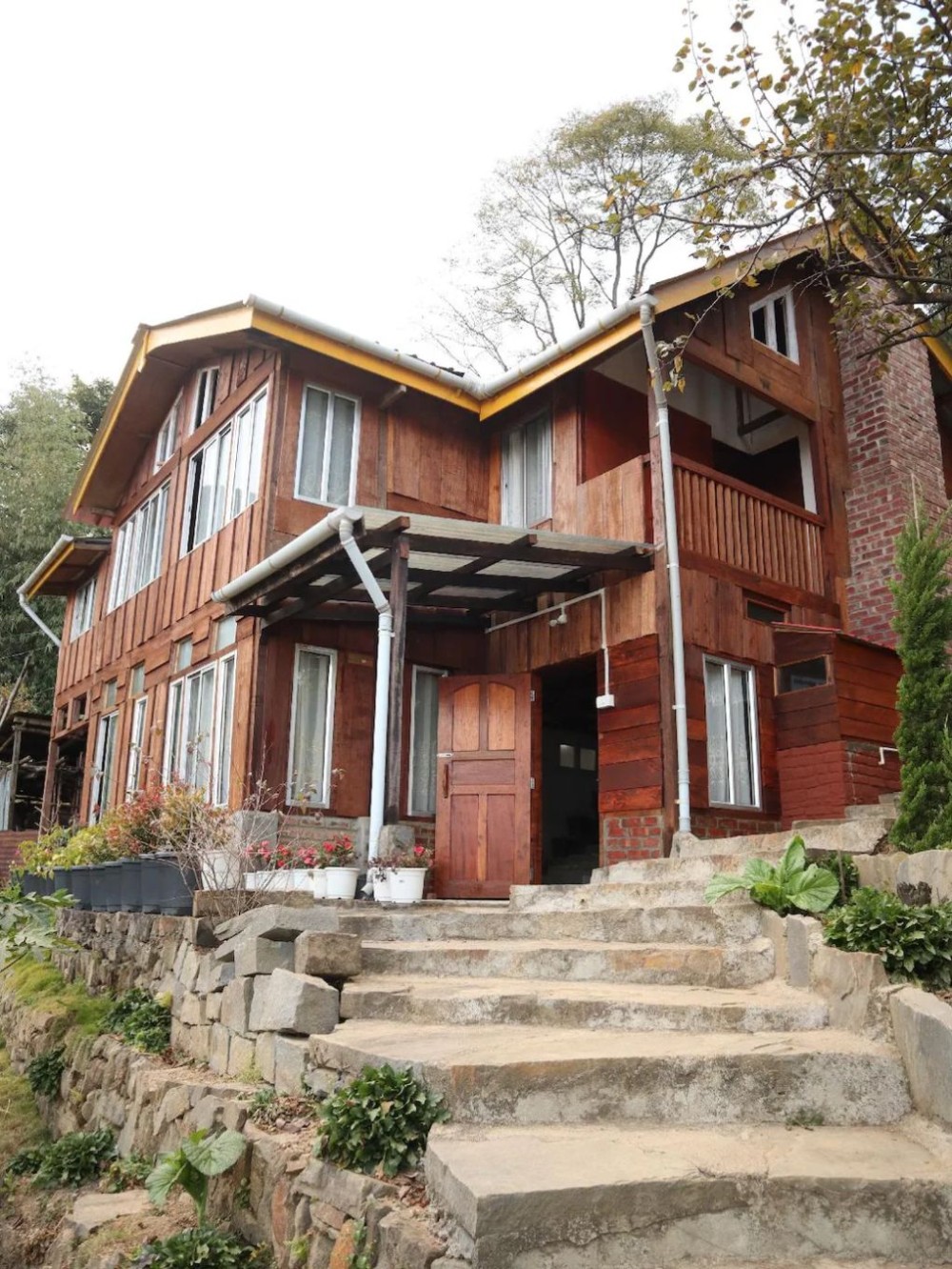 The Pyrus Homestead in Jakhama, Kohima. The house is built largely from wood, a choice rooted in both design and tradition.